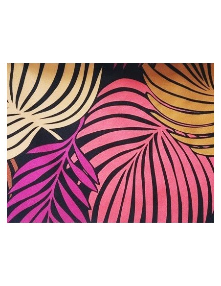 Taburete HORUS NEW, metal, tapizado velvet amarillo con trasera floral a juego