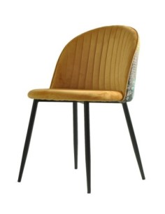 Silla PALM YELLOW, metal, tapizado velvet amarillo con trasera palm 2