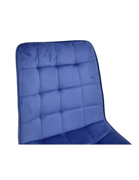 Silla GILDA, metal, dorado, tejido velvet azul