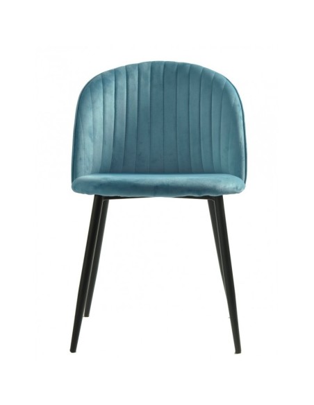Silla CARNAVAL SKY BLUE, metal, tapizado velvet azul con trasera carnaval