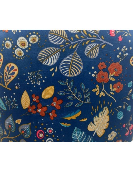 Taburete CARNAVAL SKY BLUE, metal, tapizado velvet azul con trasera carnaval