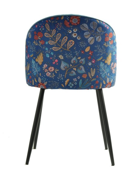 Silla CARNAVAL YELLOW, metal, tapizado velvet amarillo con trasera carnaval