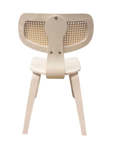 Silla CORBEL, contrachapado de madera de hevea, rejilla, acabado natural