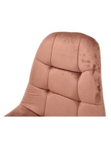 Silla LORENA, madera, tapizada velvet rosa coral
