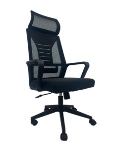 Sillón de oficina UTRECH, alto, negro, malla y tejido negro