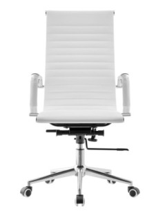 Sillón de oficina OLIVER, alto, regulación de altura, basculante profundo, similpiel blanca 2