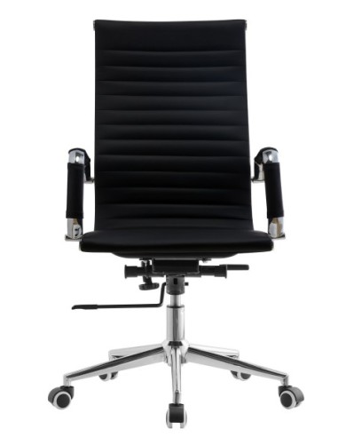 Sillón de oficina OLIVER, alto, regulación de altura, basculante profundo, similpiel negra