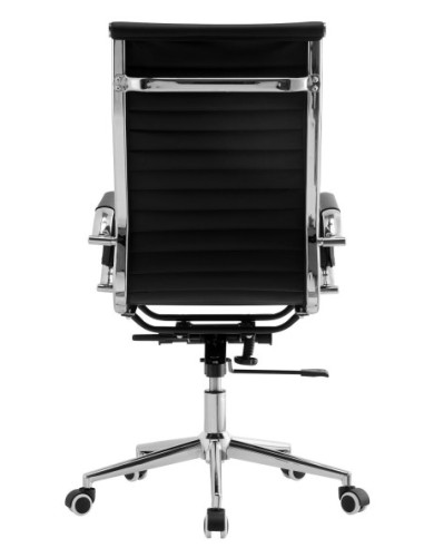 Sillón de oficina OLIVER, alto, regulación de altura, basculante profundo, similpiel negra
