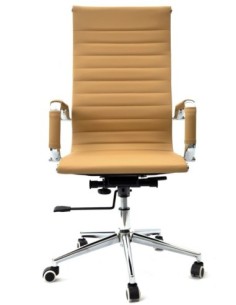 Sillón de oficina OLIVER, alto, regulación de altura, basculante profundo, similpiel marrón claro 2