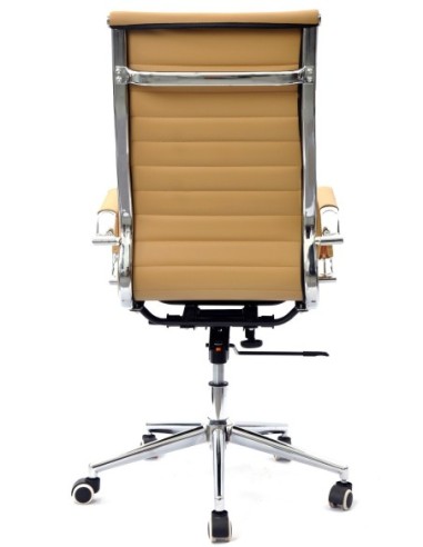 Sillón de oficina OLIVER, alto, regulación de altura, basculante profundo, similpiel marrón claro