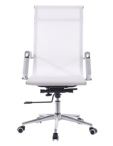 Sillón de oficina IGOR, alto, regulación de altura, basculante profundo, malla blanca