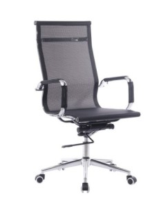 Sillón de oficina IGOR, alto, regulación de altura, basculante profundo, malla negra