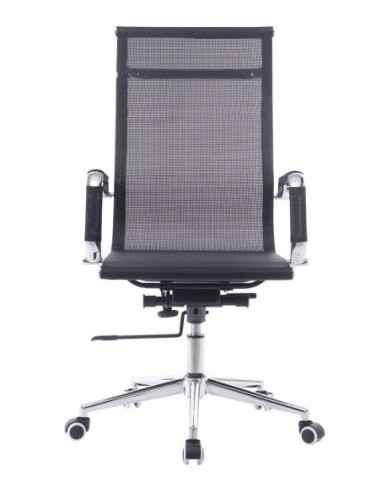 Sillón de oficina IGOR, alto, regulación de altura, basculante profundo, malla negra