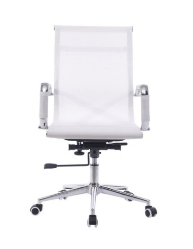 Sillón de oficina IGOR, giratorio, regulación de altura, basculante profundo, malla blanca
