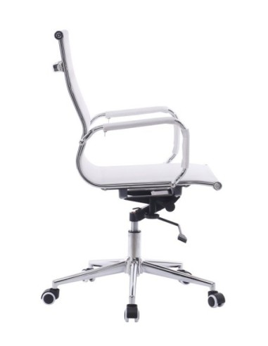 Sillón de oficina IGOR, giratorio, regulación de altura, basculante profundo, malla blanca