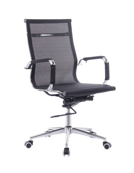 Sillón de oficina IGOR, giratorio, regulación de altura, basculante profundo, malla negra