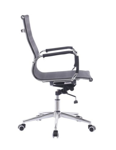 Sillón de oficina IGOR, giratorio, regulación de altura, basculante profundo, malla negra