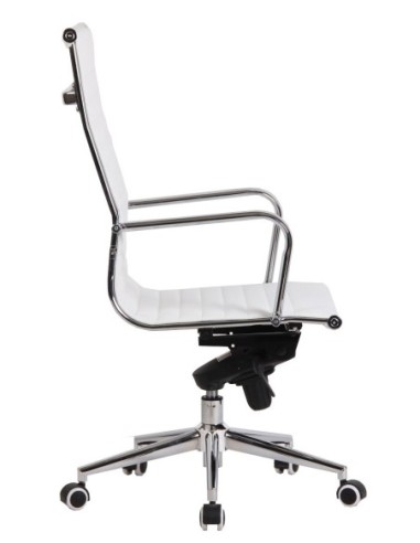 Sillón de oficina ROTERDAM, alto, similpiel blanca