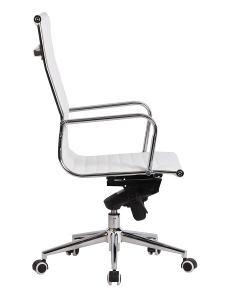 Sillón de oficina ROTERDAM, alto, similpiel blanca