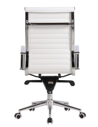 Sillón de oficina ROTERDAM, alto, similpiel blanca