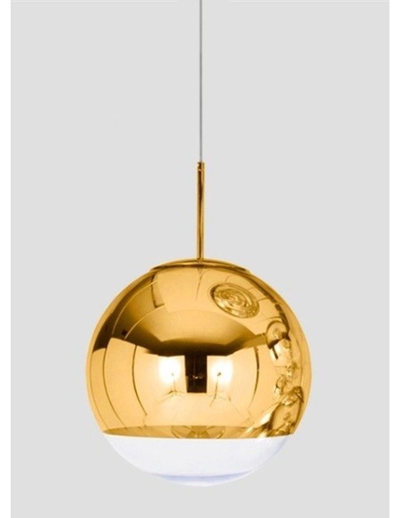 Lámpara KARIM, colgante, cristal, dorado - transparente, 30 cms de diámetro