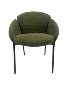 Sillón GIORGIO, metal, tapizado chenilla verde bosque 2