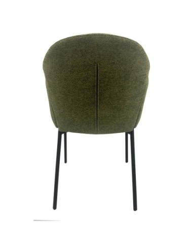 Sillón GIORGIO, metal, tapizado chenilla verde bosque