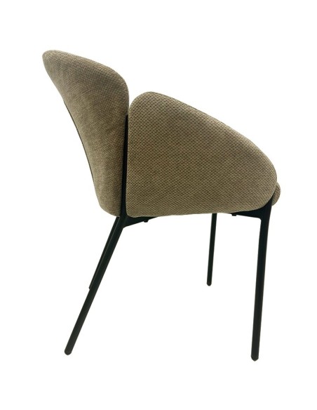 Sillón GIORGIO, metal, tapizado chenilla marrón visón