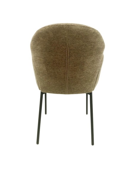 Sillón GIORGIO, metal, tapizado chenilla marrón visón