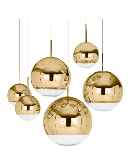 Lámpara KARIM, colgante, cristal, dorado - transparente, 30 cms de diámetro