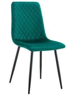 Silla LUCIA NEW, metal, tapizado velvet verde oscuro