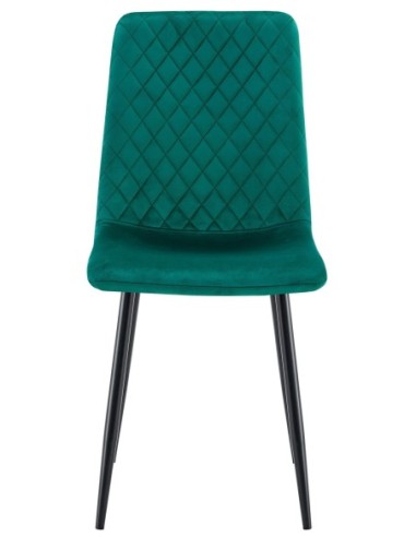 Silla LUCIA NEW, metal, tapizado velvet verde oscuro