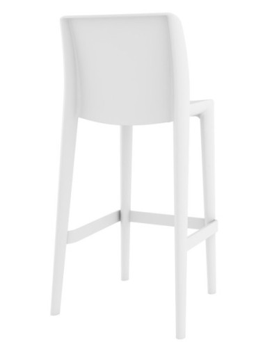 Taburete LITORAL, apilable, polipropileno blanco