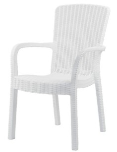 Sillón ARUBA, apilable, polipropileno blanco