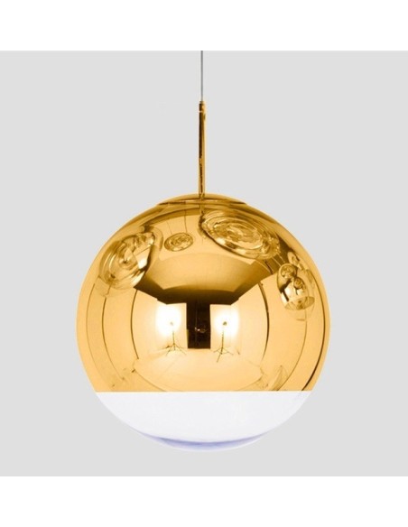 Lámpara KARIM, colgante, cristal, dorado - transparente, 40 cms de diámetro