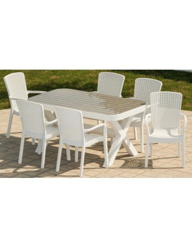 Sillón ARUBA, apilable, polipropileno blanco