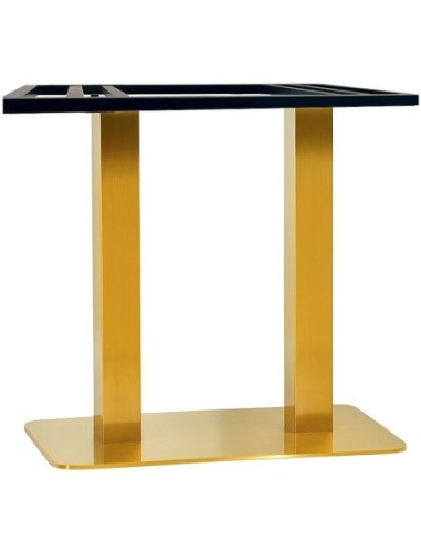 Base de mesa TROCADERO RT72DO, acero inoxidable, dorada, base de acero de 8 mm. 70 x 40 cms, altura 72 cms