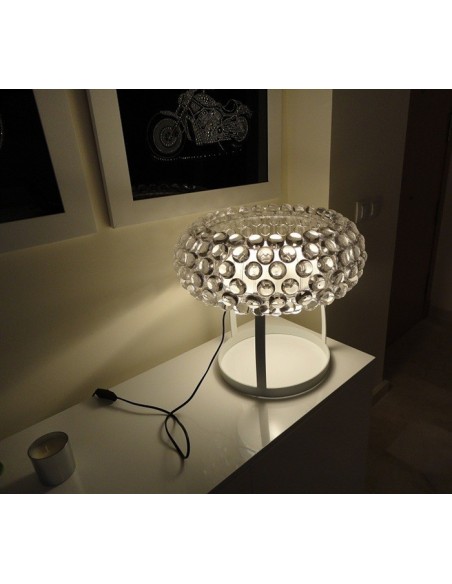 Lámpara ITALICA 50, sobremesa, acrílica, transparente, 50 cms de diámetro