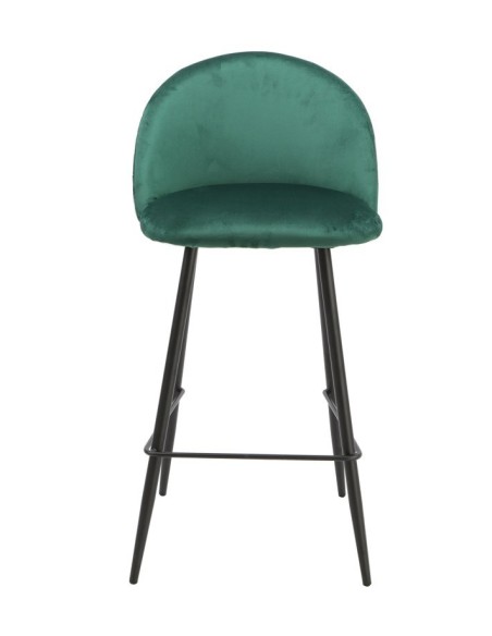 Taburete MAGDA NEW, metal, tapizado velvet verde