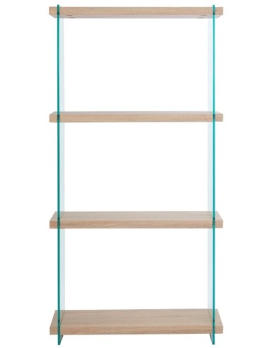 Estantería OSIRIS NEW, madera, cristal templado, 84x30x165 cms