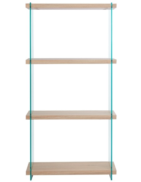 Estantería OSIRIS NEW, madera, cristal templado, 84x30x165 cms