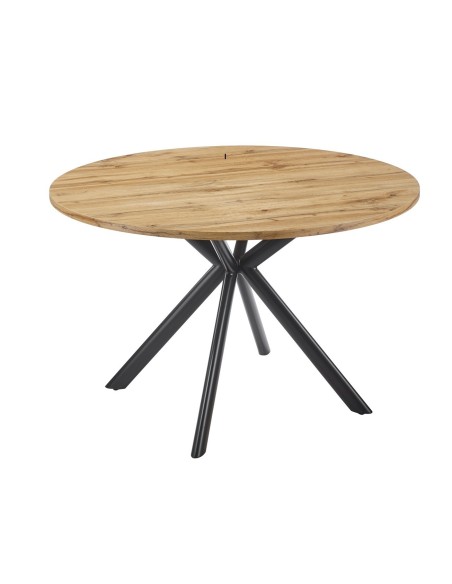 Mesa OLITE 120R, metal, madera, 120 cms de diámetro