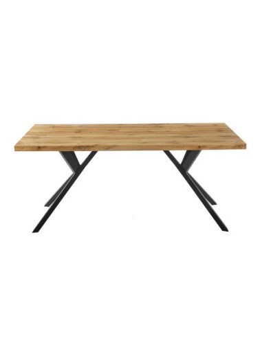Mesa OLITE 180RT, metal, madera, 180 x 90 cms