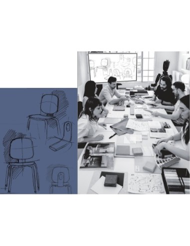 Silla COLMAR, apilable, azul, contrachapado revestido con HPL, color natural