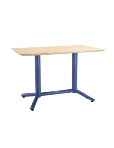 Mesa COLMAR, azul, tapa de contrachapado revestido con HPL, color natural, 120 x 70 cms