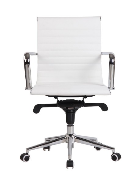 Sillón de oficina ROTERDAM, giratorio, similpiel blanca
