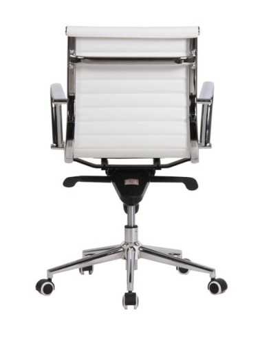 Sillón de oficina ROTERDAM, giratorio, similpiel blanca