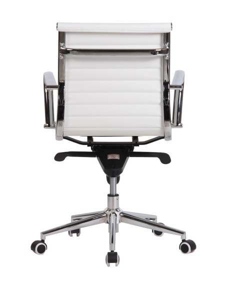 Sillón de oficina ROTERDAM, giratorio, similpiel blanca