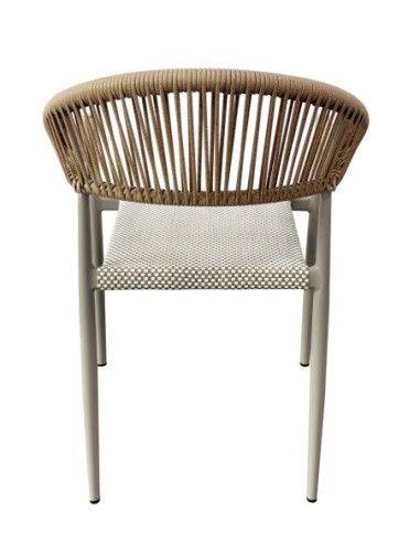 Sillón MÓNACO, apilable, aluminio, ratán y teslin