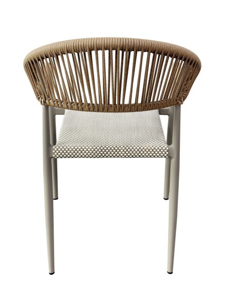 Sillón MÓNACO, apilable, aluminio, ratán y teslin